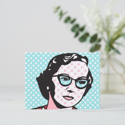 Hipster Chic Retro Pop Art Briefkaart (Staand voorkant)