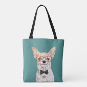 Hipster Chihuahua Canvas tas voor Chihuahua Parent (Achterkant)