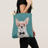 Hipster Chihuahua Canvas tas voor Chihuahua Parent (Dichtbij)