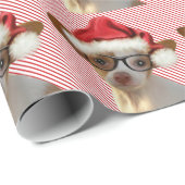 Hipster Chihuahua Christmas Wrapping Paper Cadeaupapier (Rol Hoek)