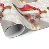 Hipster Chihuahua Christmas Wrapping Paper Cadeaupapier (Rol Hoek)