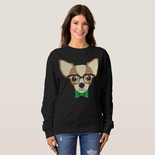 Hipster Chihuahua Trui (Voorkant volledig)