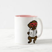Hipster Chocolate Labrador Puppy Tweekleurige Koffiemok (Voorkant rechts)