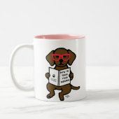 Hipster Chocolate Labrador Puppy Tweekleurige Koffiemok (Links)