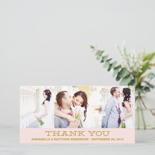 HIPSTER COLLAGE | BRUILOFT BEDANKT FOTOKAART (Staand voorkant)