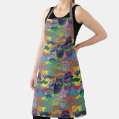 Hipster Colorful Beard en Mustache Pattern Schort (Insitu)