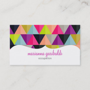 Hipster Colorful Triangles Patroon op maat Visitekaartje