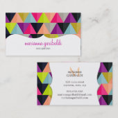 Hipster Colorful Triangles Patroon op maat Visitekaartje (Voorkant / Achterkant)
