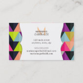 Hipster Colorful Triangles Patroon op maat Visitekaartje (Achterkant)