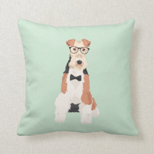 Hipster Cool Fox Terrier Wire Hond voor Hondenlief Kussen