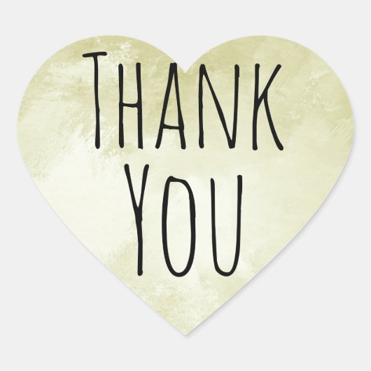 Hipster Cool Gold Heart Dank je Seal Hart Sticker (Voorkant)