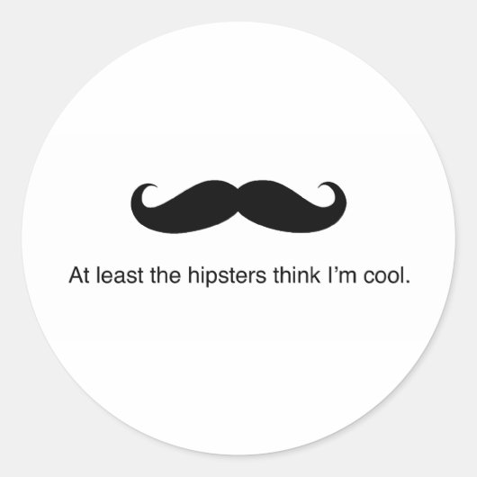Hipster Cool Ronde Sticker (Voorkant)
