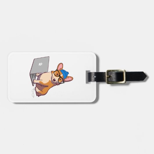 Hipster Corgi 2 Bagagelabel (Voorkant horizontaal)
