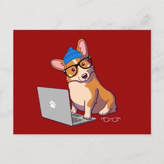 Hipster Corgi 2 Briefkaart (Voorkant)