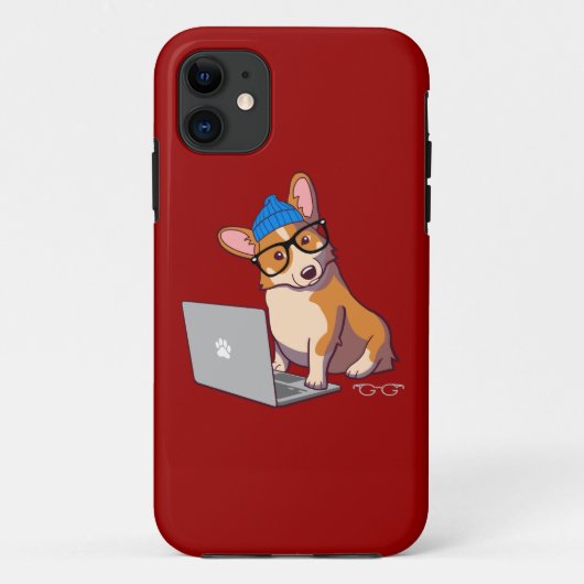 Hipster Corgi 2 Case-Mate iPhone Case (Achterkant)