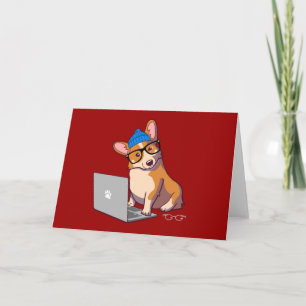 Hipster Corgi 2 Kaart
