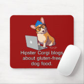 Hipster Corgi 2 Muismat (Met muis)