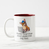 Hipster Corgi 2 Tweekleurige Koffiemok (Links)
