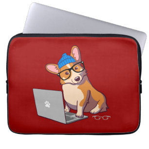 Hipster Corgi 2 (zonder tekst) Laptop Sleeve