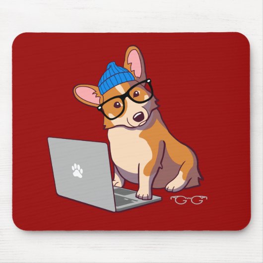 Hipster Corgi 2 (zonder tekst) Muismat (Voorkant)