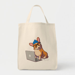 Hipster Corgi 2 (zonder tekst) Tote Bag