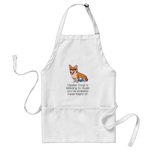 Hipster Corgi Apron Standaard Schort (Voorkant)
