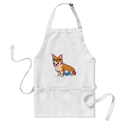 Hipster Corgi Aprons (zonder tekst) Standaard Schort (Voorkant)