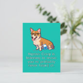 Hipster Corgi Briefkaart (Staand voorkant)