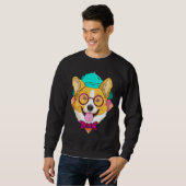 Hipster Corgi Dog Cute Corgi Ideas Mannen Vrouwen Trui (Voorkant volledig)
