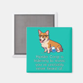 Hipster Corgi Magnet (Voorkant / Achterkant)
