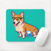 Hipster Corgi Mousepad (zonder tekst) Muismat (Met muis)