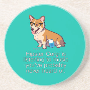 Hipster Corgi Onderzetter