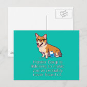 Hipster Corgi Post Card Briefkaart (Voorkant / Achterkant)