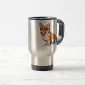 Hipster Corgi Reisbeker (Voorkant rechts)
