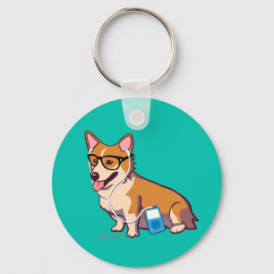 Hipster Corgi Sleutelhanger