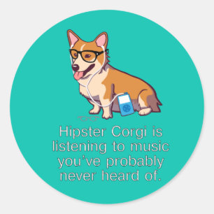 Hipster Corgi Stickers