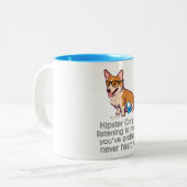 Hipster Corgi Tweekleurige Koffiemok (Voorkant links)