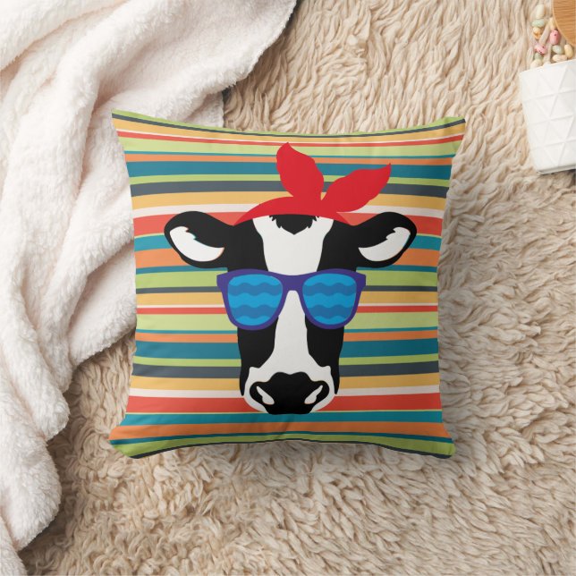 Hipster Cow Kussen (Deken)