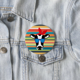 Hipster Cow Ronde Button 7,6 Cm
