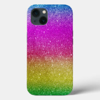 Hipster Cute Bright Roze Magenta Glitter Regenboog