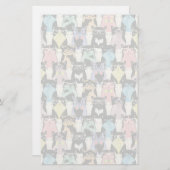 Hipster Cute Cats Pattern Briefpapier (Voorkant / Achterkant)