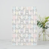 Hipster Cute Cats Pattern Briefpapier (Staand voorkant)