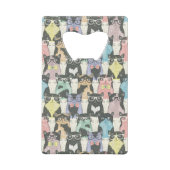 Hipster Cute Cats Pattern Creditkaart Flessenopener (Voorkant)