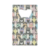 Hipster Cute Cats Pattern Creditkaart Flessenopener (Achterkant)