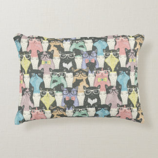 Hipster Cute Cats Pattern Decoratief Kussen