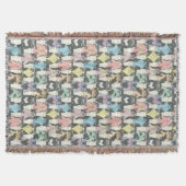 Hipster Cute Cats Pattern Deken (Voorkant)