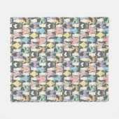 Hipster Cute Cats Pattern Fleece Deken (Voorkant (Horizontaal))