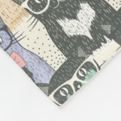 Hipster Cute Cats Pattern Fleece Deken (Hoek)