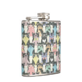 Hipster Cute Cats Pattern Heupfles (Rechts)