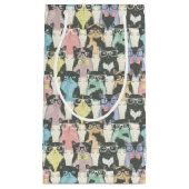 Hipster Cute Cats Pattern Klein Cadeauzakje (Voorkant)